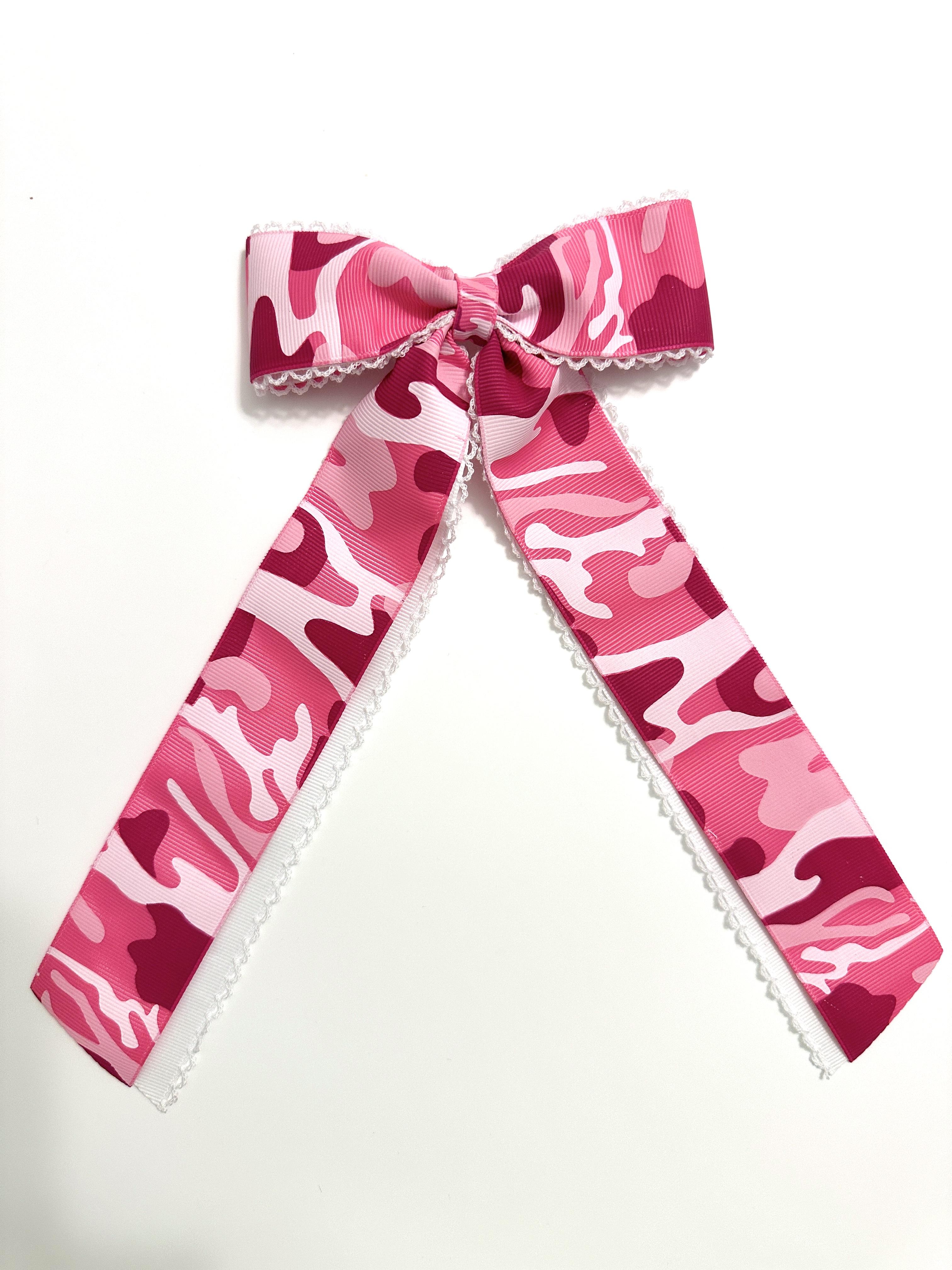 Camo Double-Layer Moonstitch Long Tail Bow – Image 3