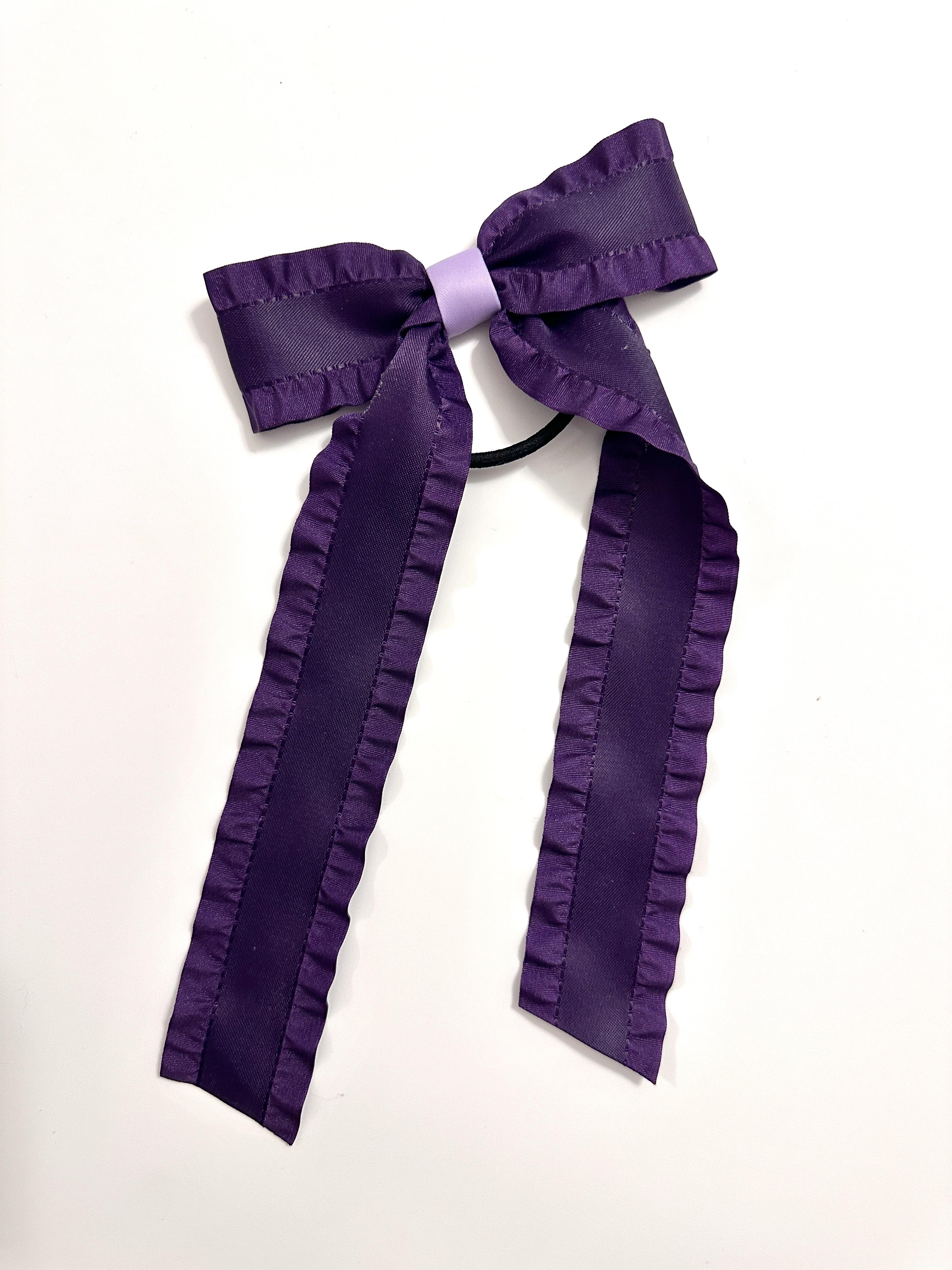 Satin Double Ruffle Long Tail Bow – Image 10