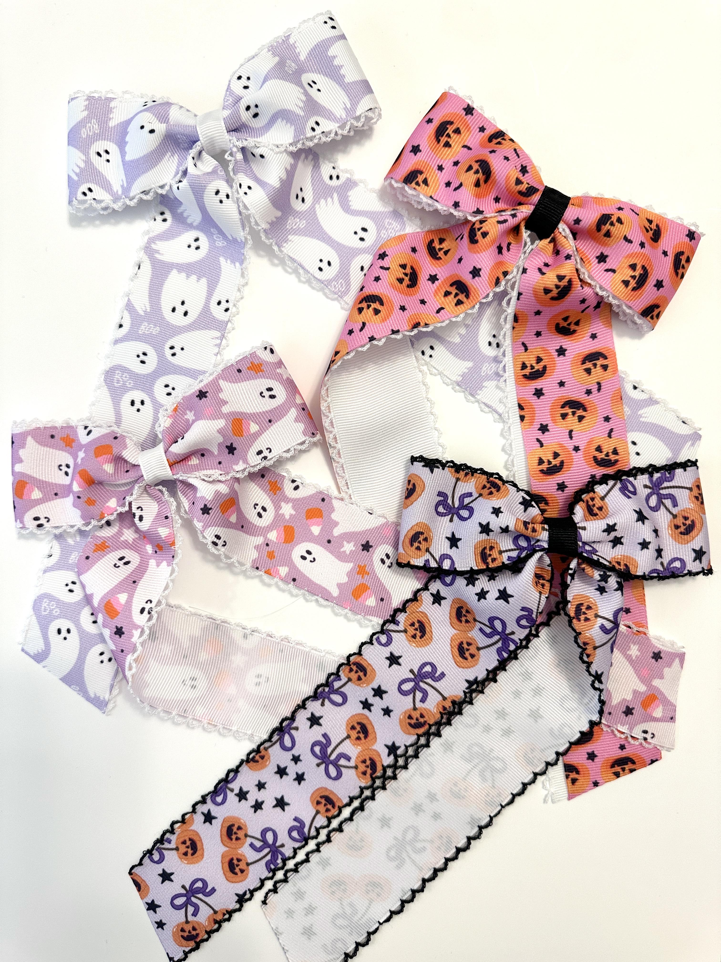Halloween Moonstitch Long Tail Bow – Image 1