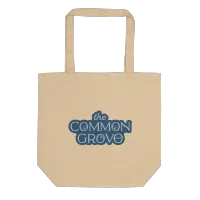 The Common Grove Eco Tote Bag with Slate Blue Logo – Image 5