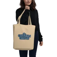 The Common Grove Eco Tote Bag with Slate Blue Logo – Image 3