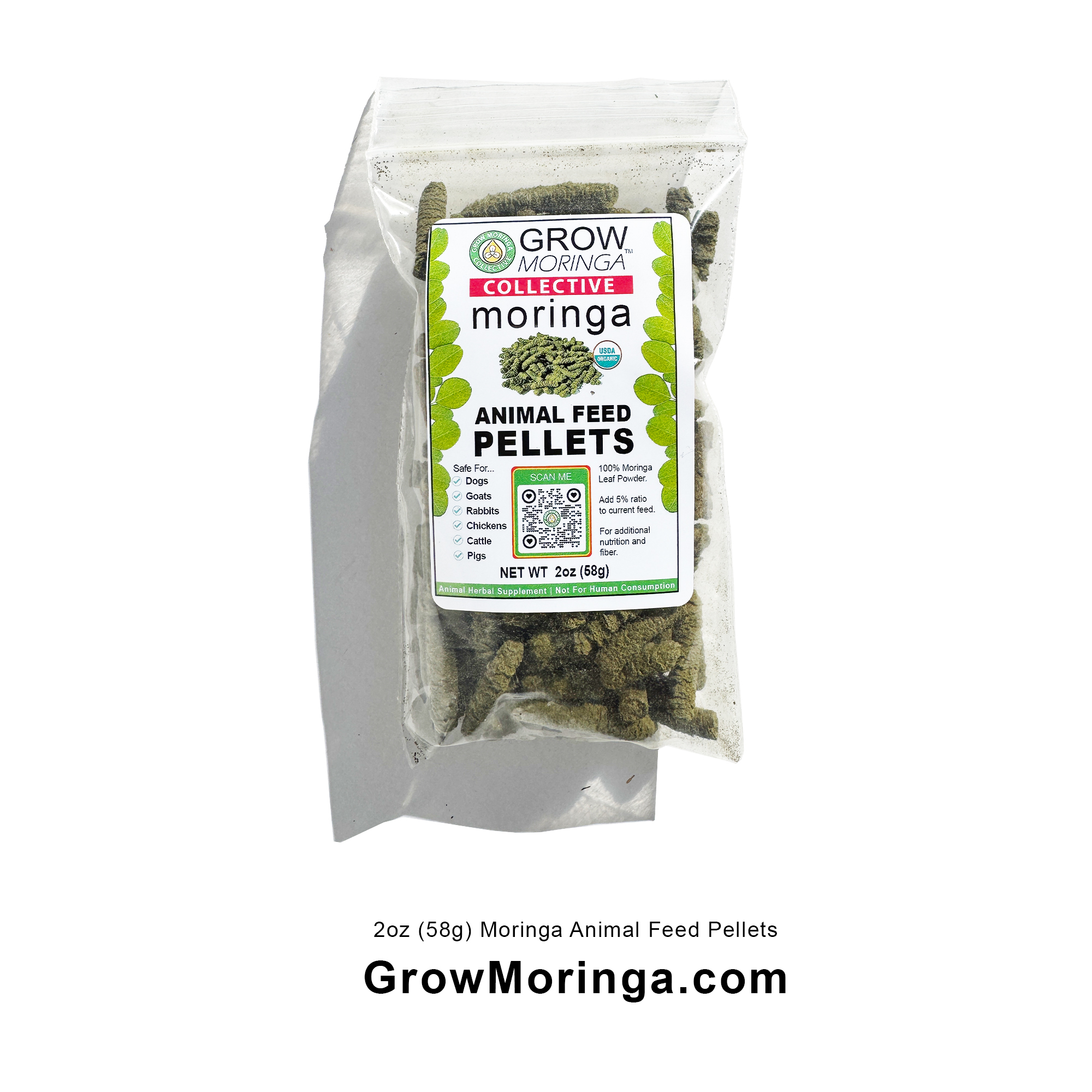 Moringa Animal Feed Pellets – 2 oz