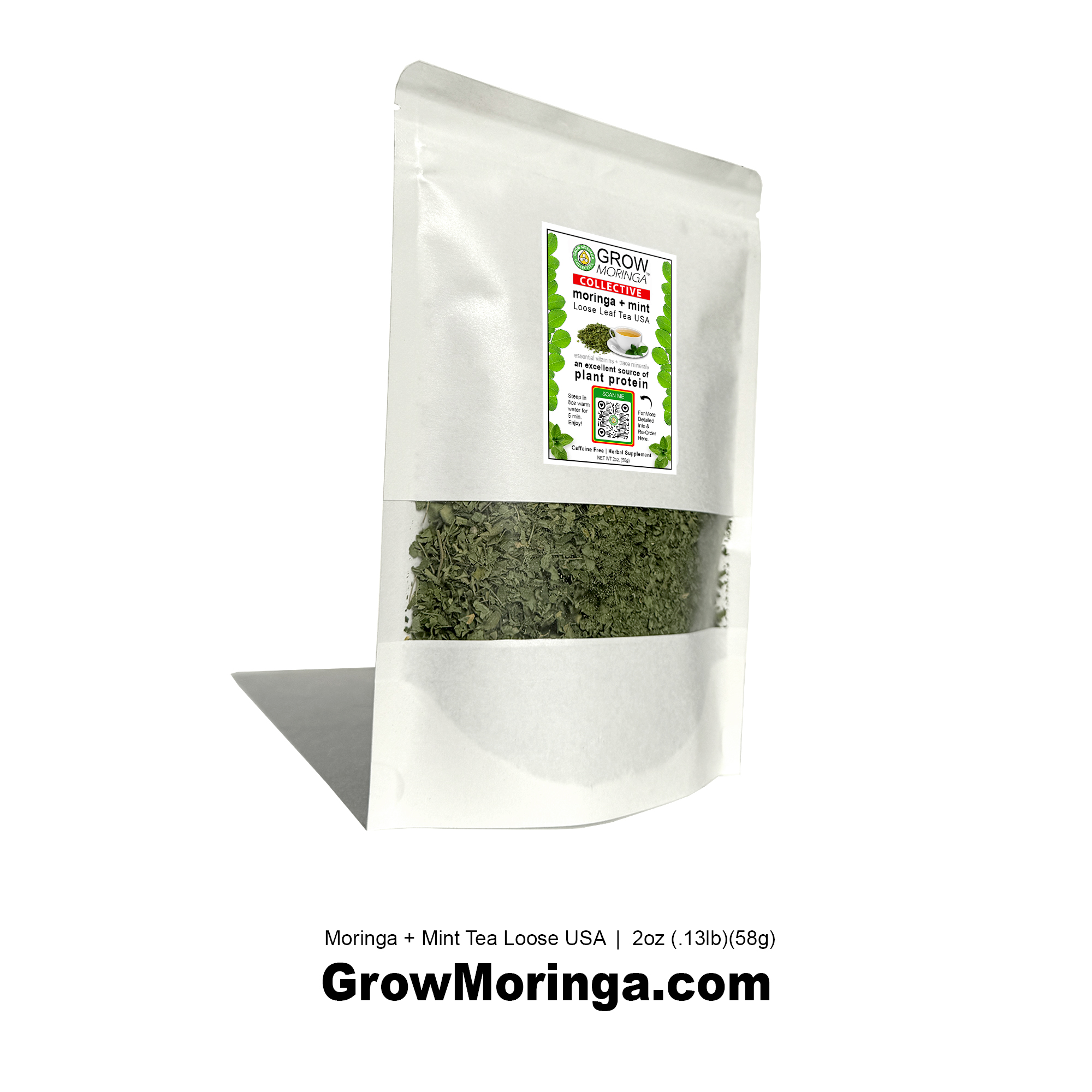 USA Moringa + Mint Tea Loose Leaf – 2 oz