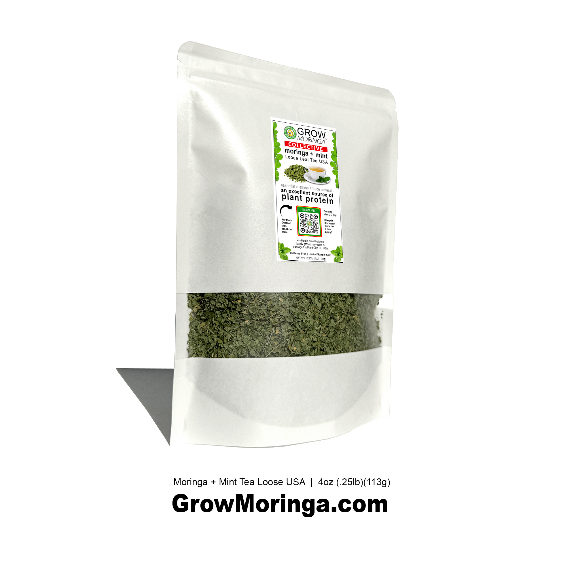 USA Moringa + Mint Tea Loose Leaf – 4 oz