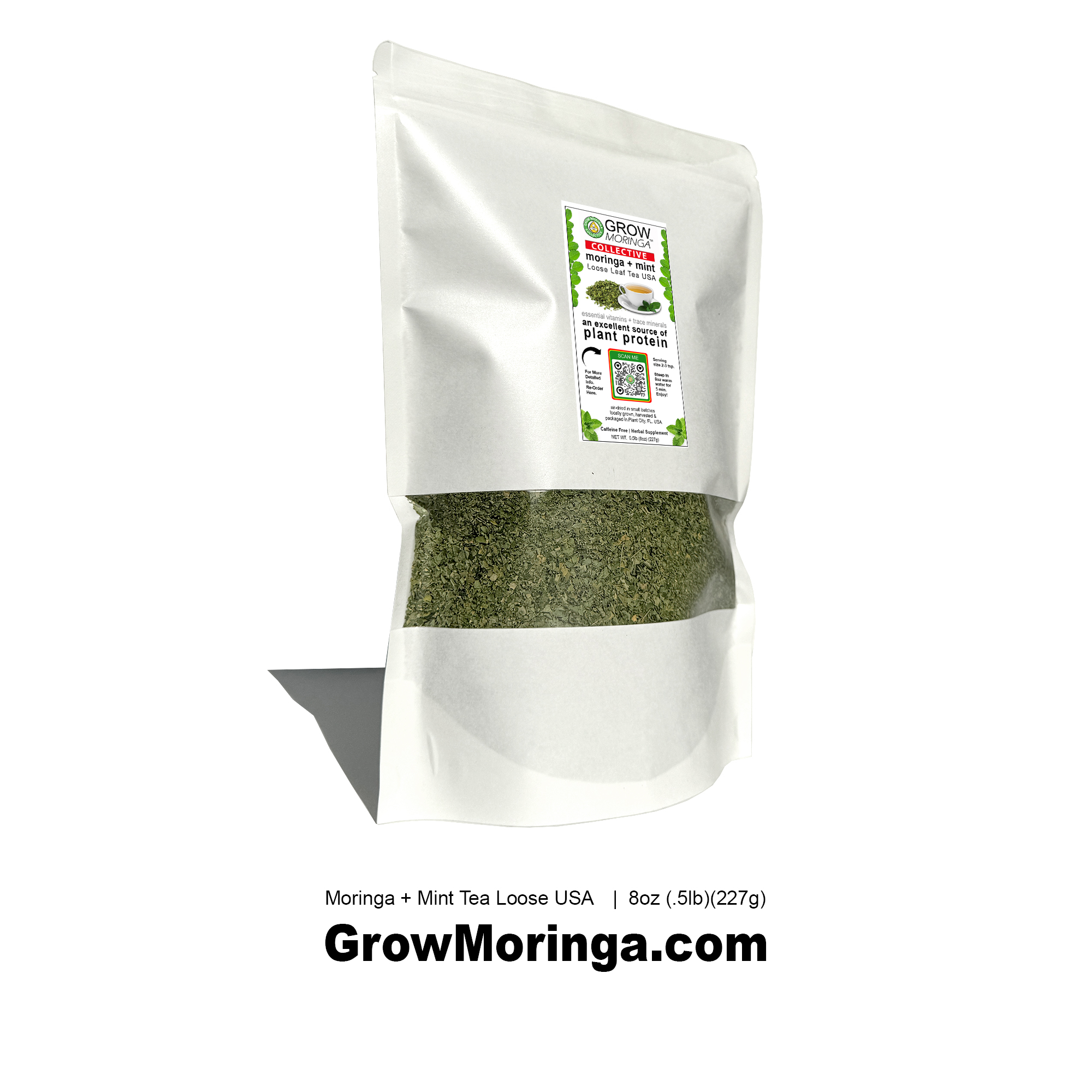 USA Moringa + Mint Tea Loose Leaf – 8 oz