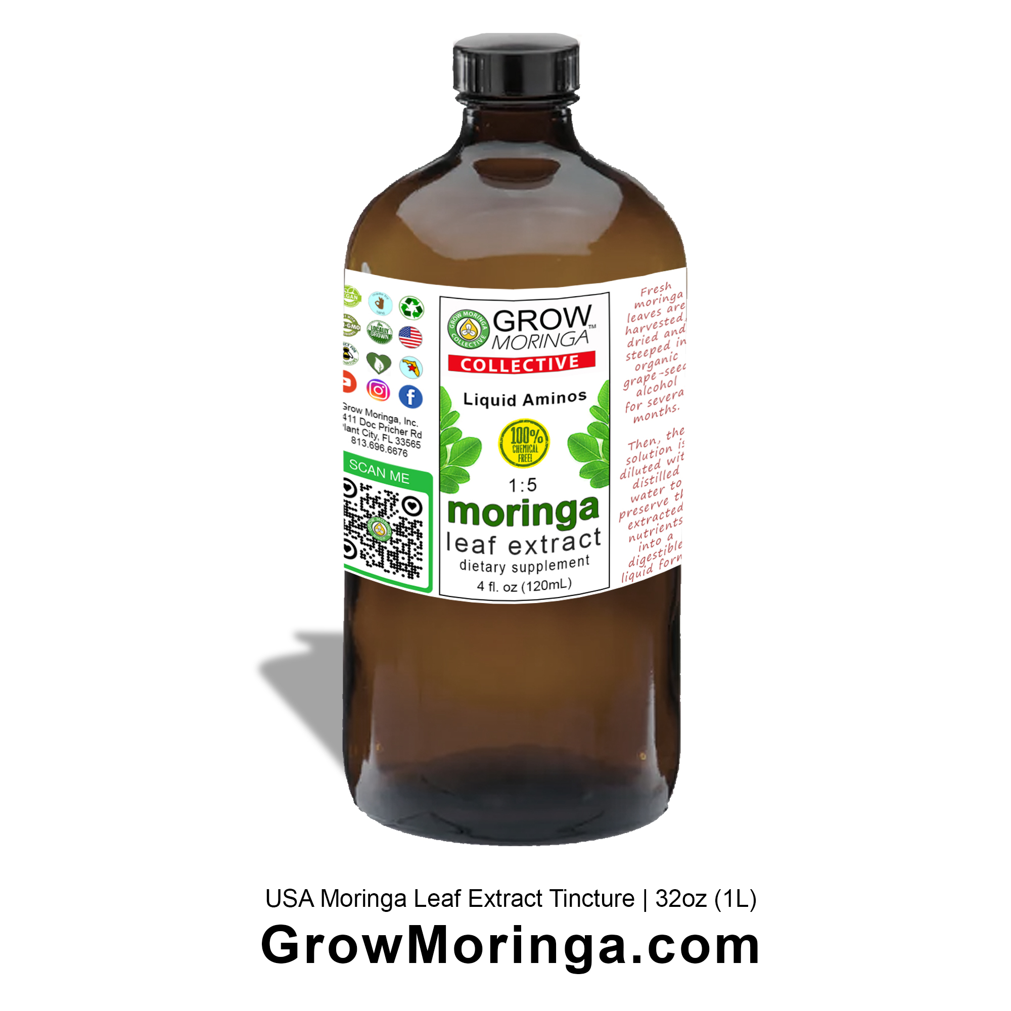 USA Moringa Leaf Tincture – 32 oz