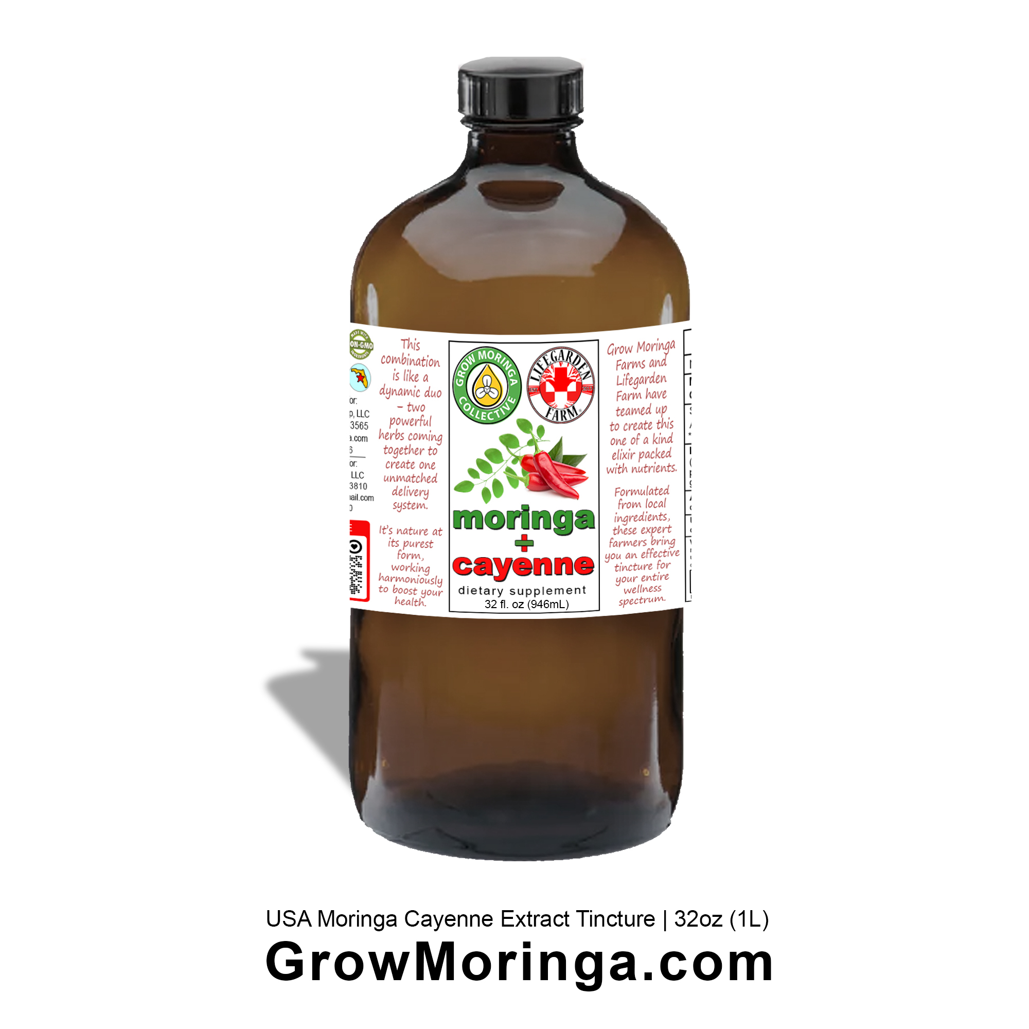 Moringa + Cayenne Tincture – 32 oz