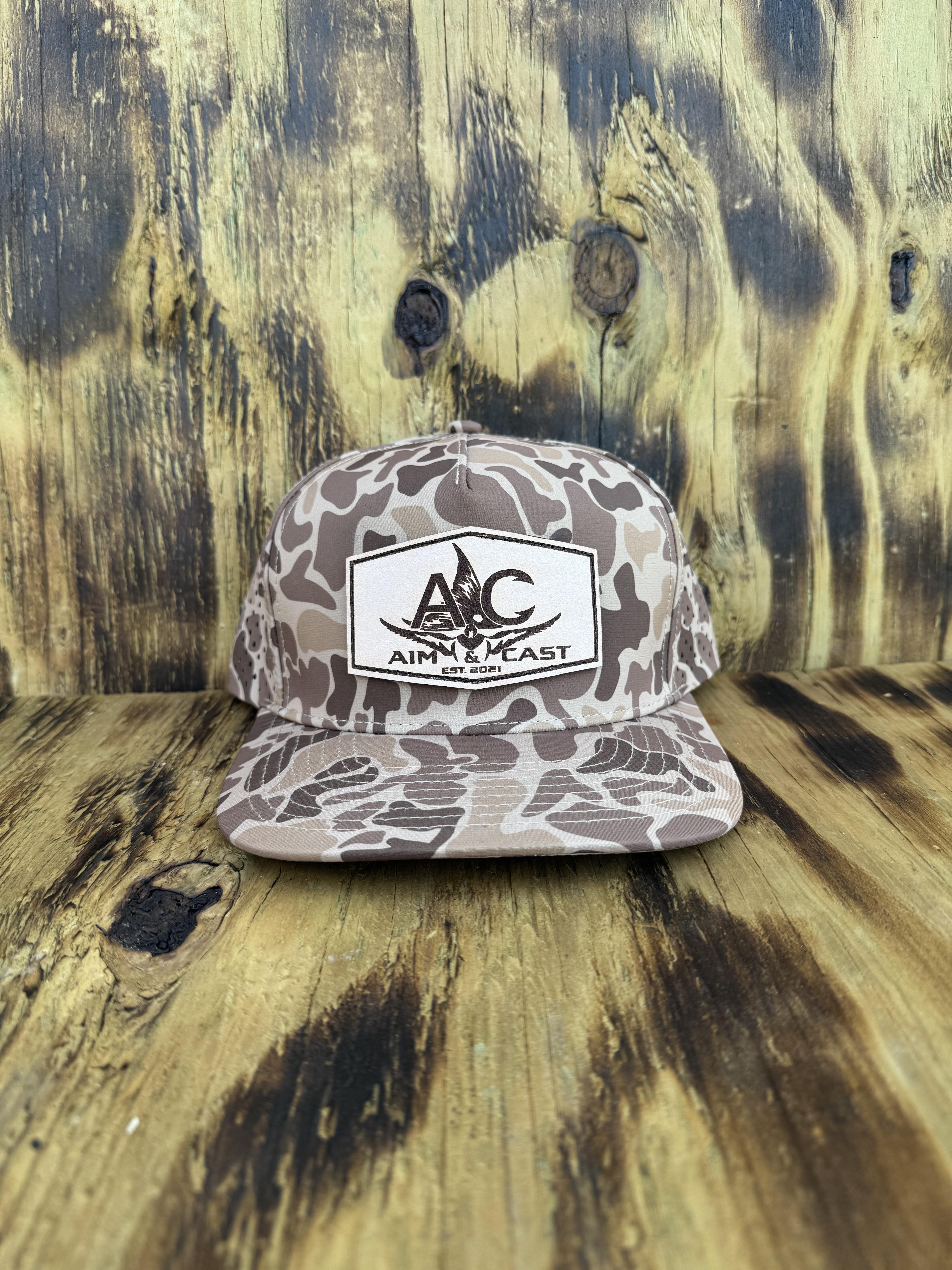 Old School Brown Camo Patch Hat – Image 1