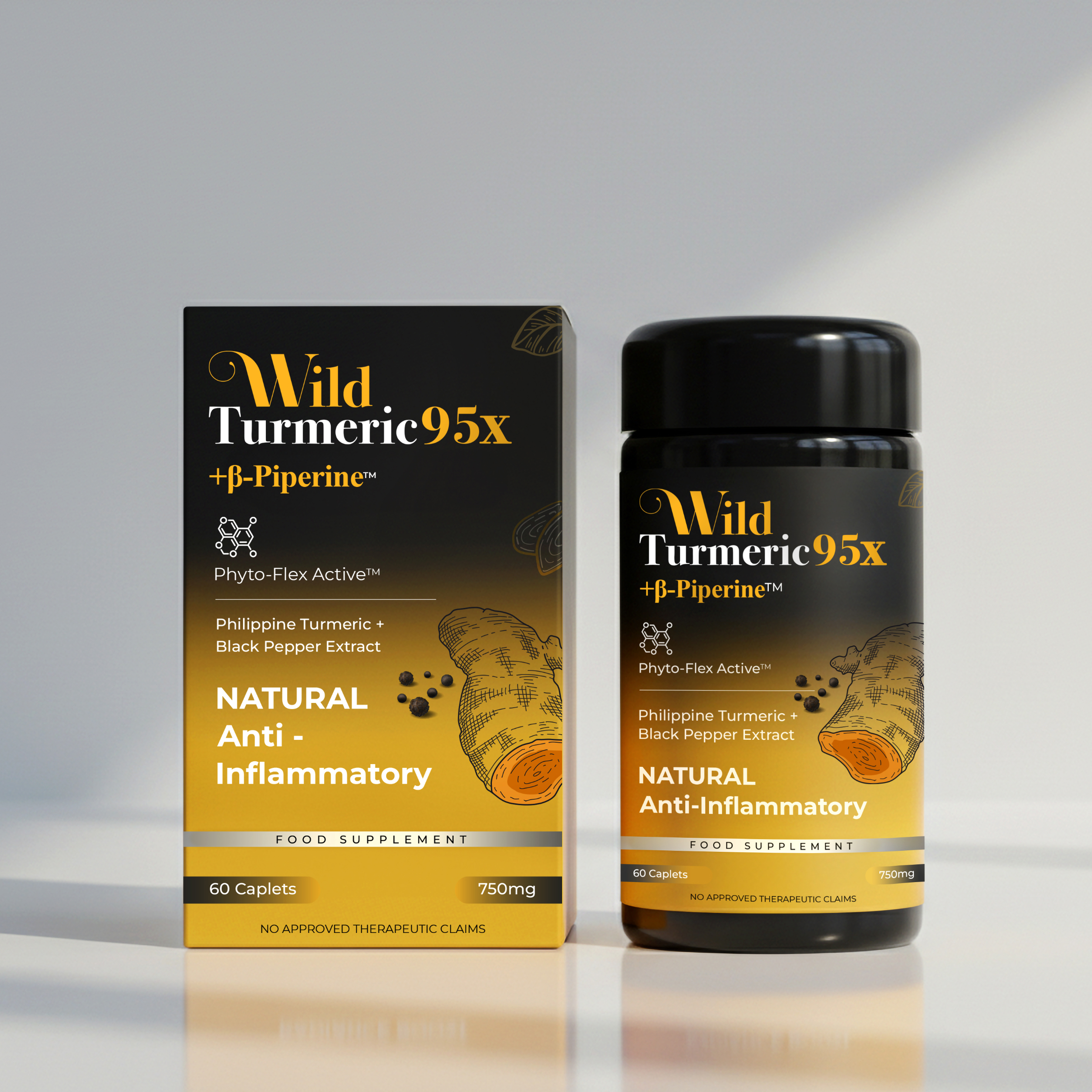 Wild Turmeric 95x – 60 Caplet Bottle & Box