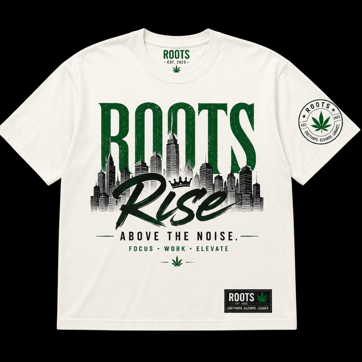 Roots streetwear tee with urban design – Image 1