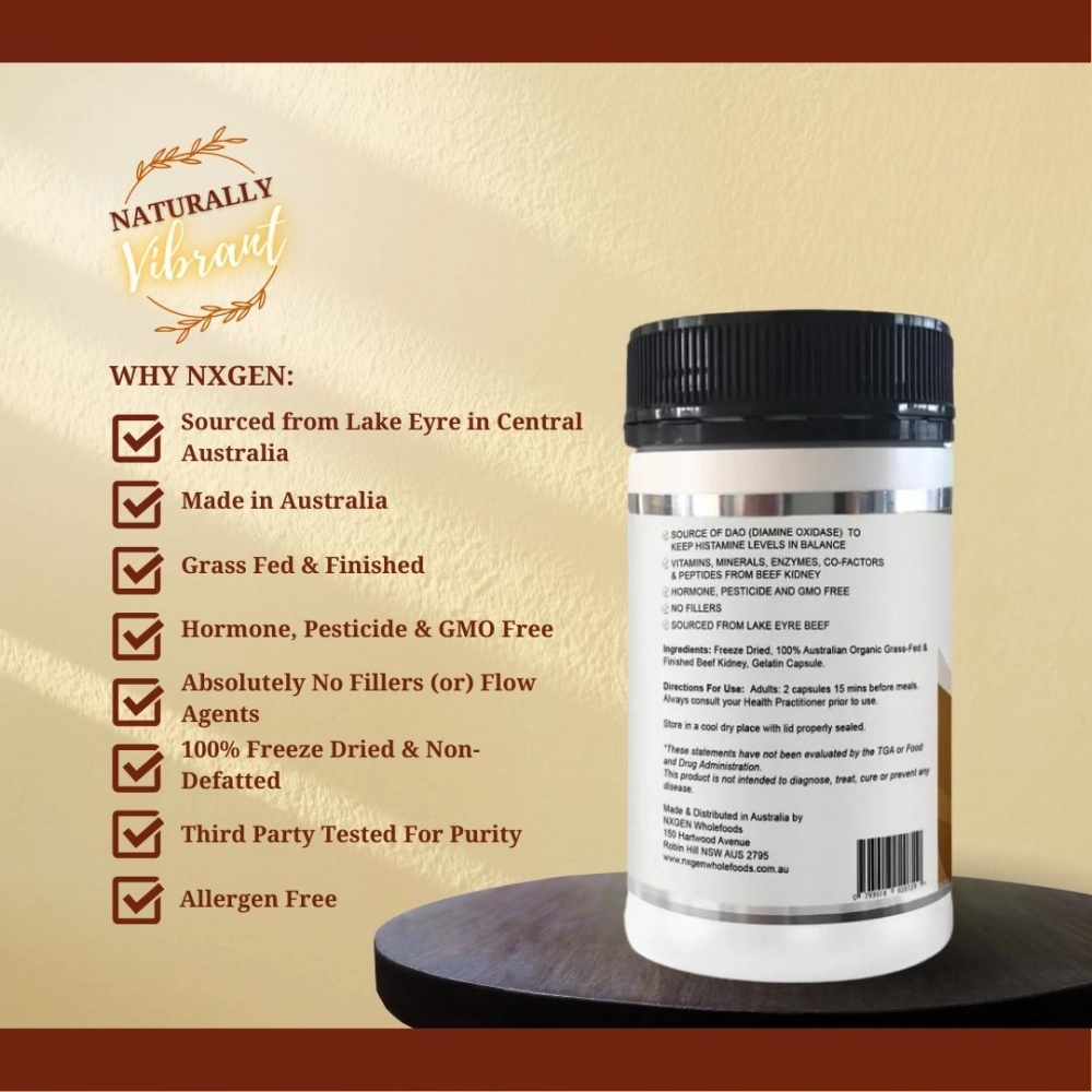 Nxgen Pure Grass-Fed Beef Kidney 500mg 160 Capsules – Image 3