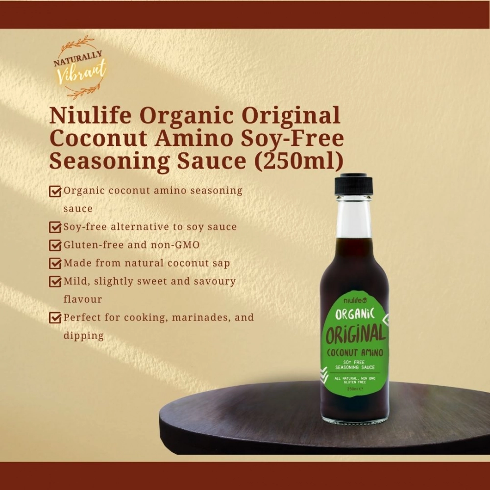 Niulife Organic Original Coconut Amino Soy-Free Seasoning Sauce (250ml) – Image 2