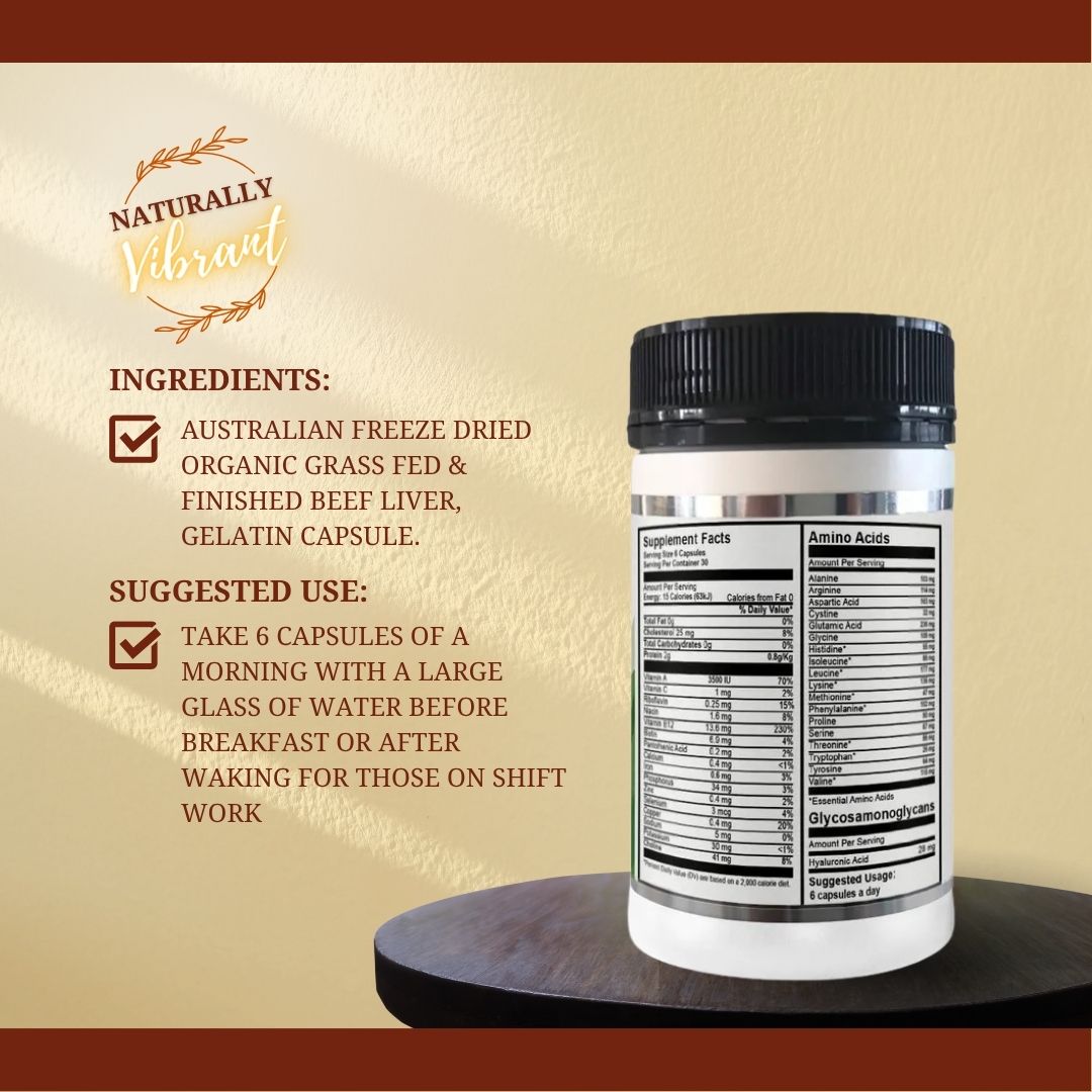 Organic Grass-fed Beef Liver 120 Capsules – Image 3