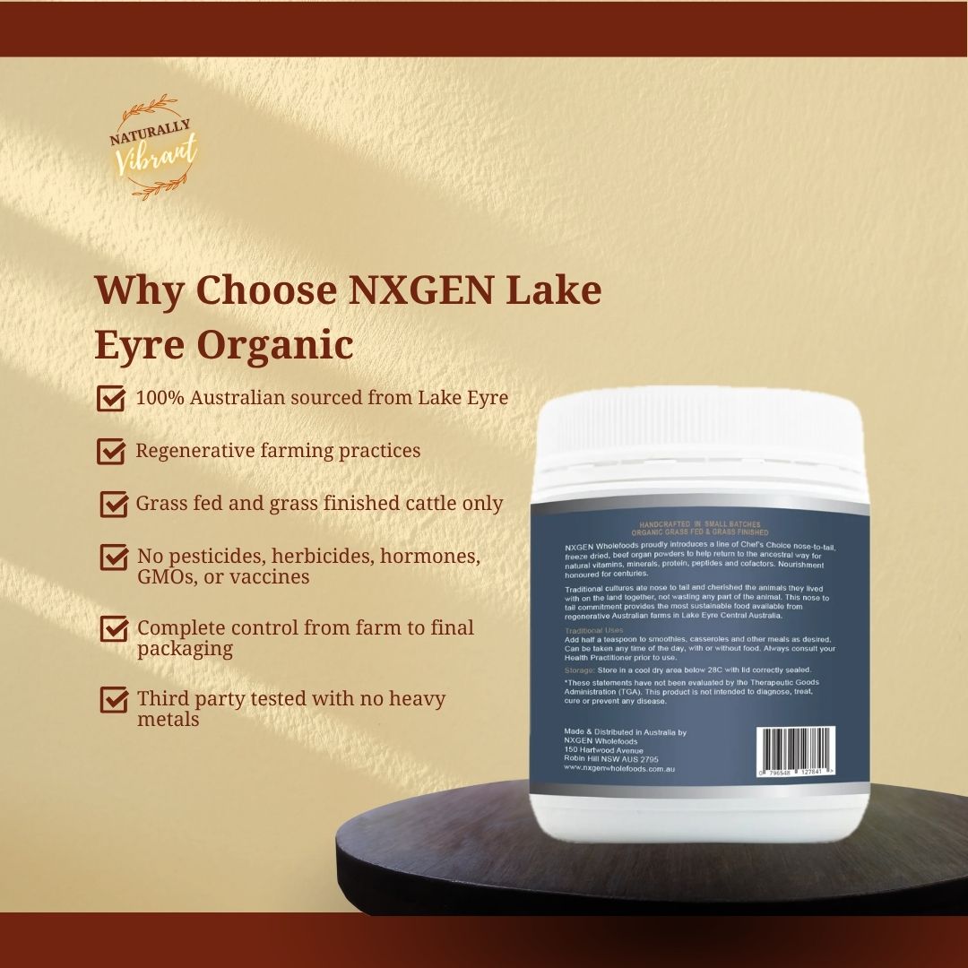NXGN - Organic Beef Liver Powder 180g Regeneratively Sourced from Lake Eyre, Australia – Image 2