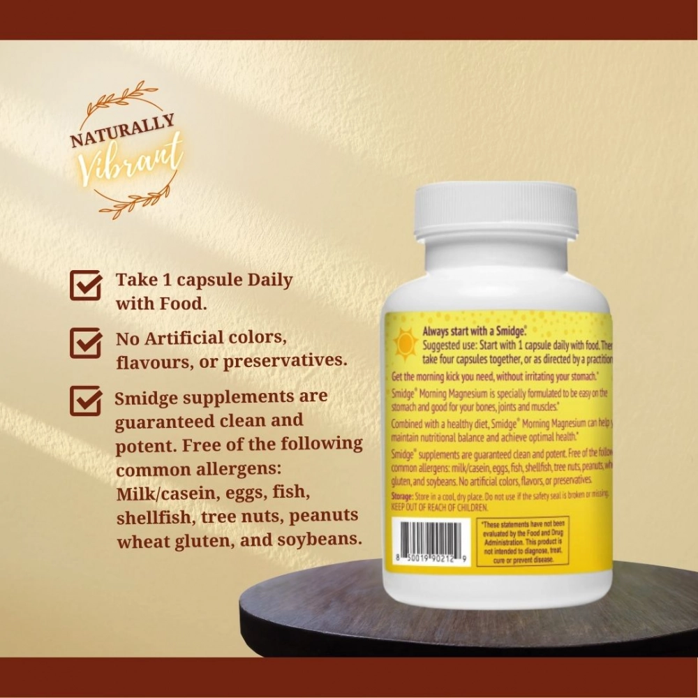 Smidge Morning Magnesium 120 Capsules – Image 2
