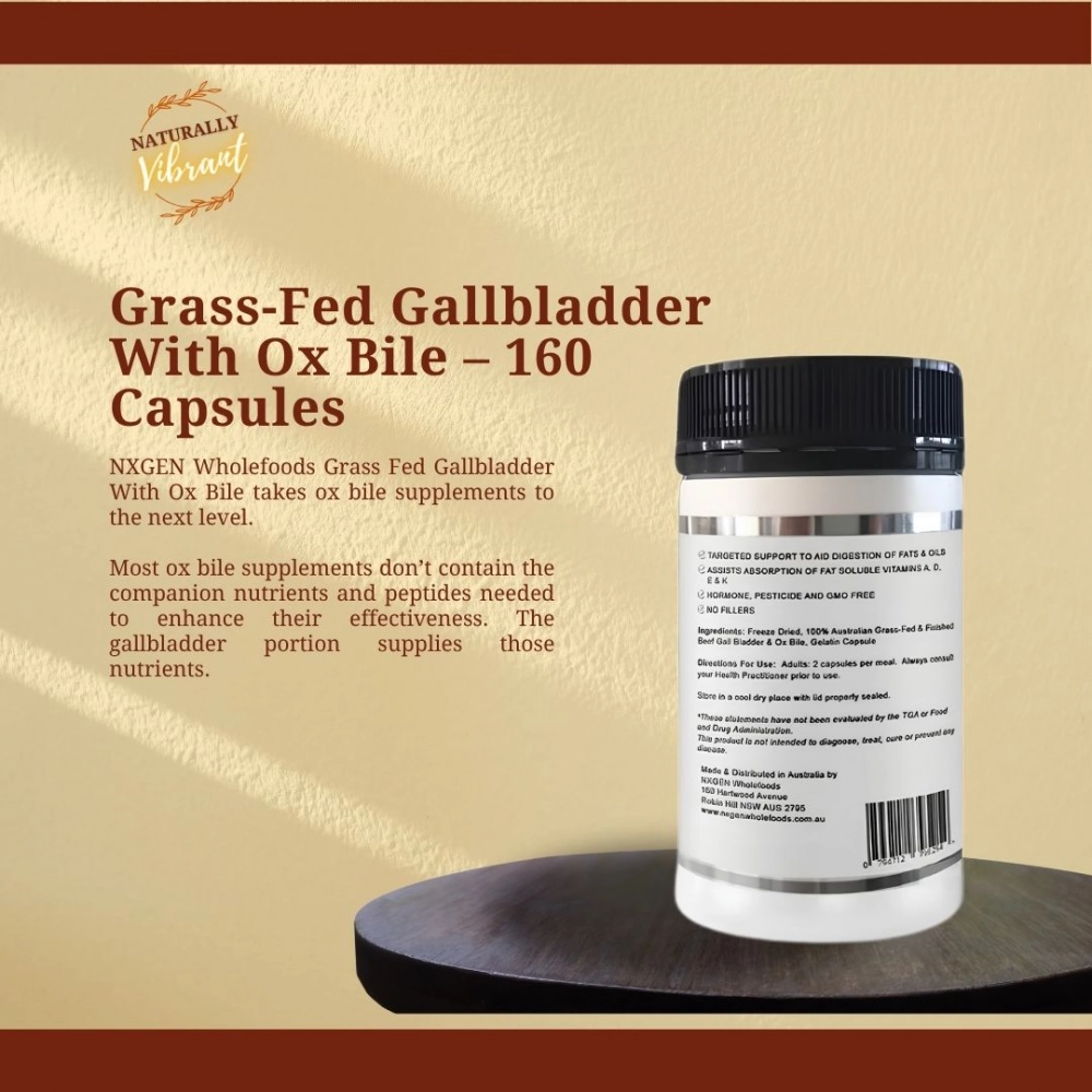 Grass-Fed Gallbladder With Ox Bile 160 Capsules – Image 3