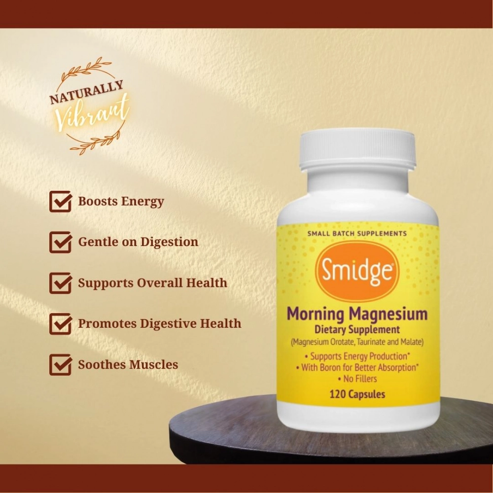 Smidge Morning Magnesium 120 Capsules – Image 1