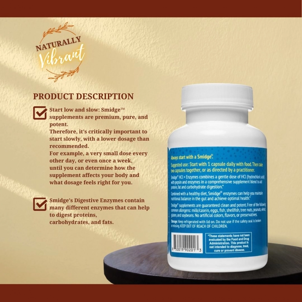 Smidge HCl + Enzymes 120ct – Image 1
