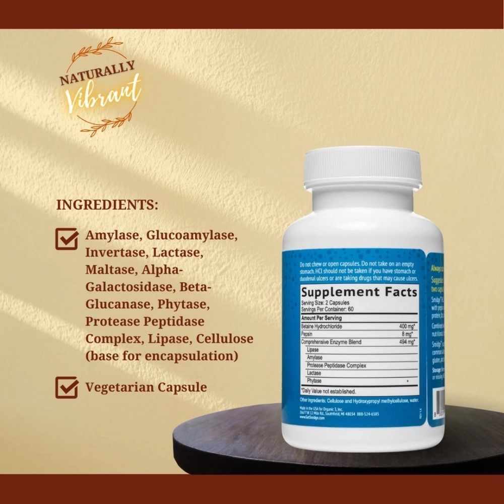 Smidge HCl + Enzymes 120ct – Image 2