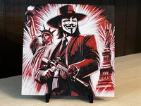 V for Vendetta-Inspired 3D Printed Wall Art – Image 1
