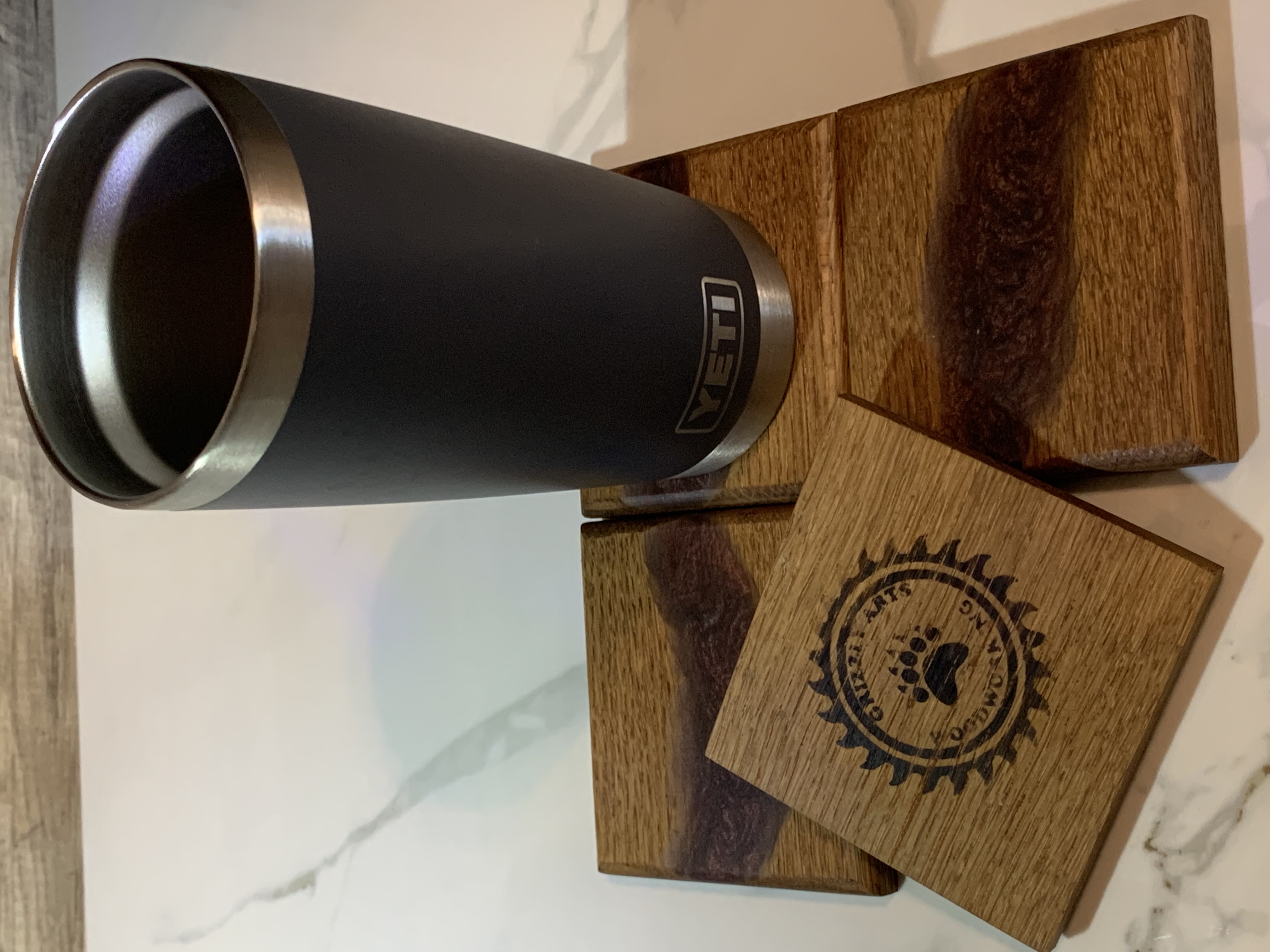Dark Ruby - Custom Oak Wood Coasters with Resin – Image 1