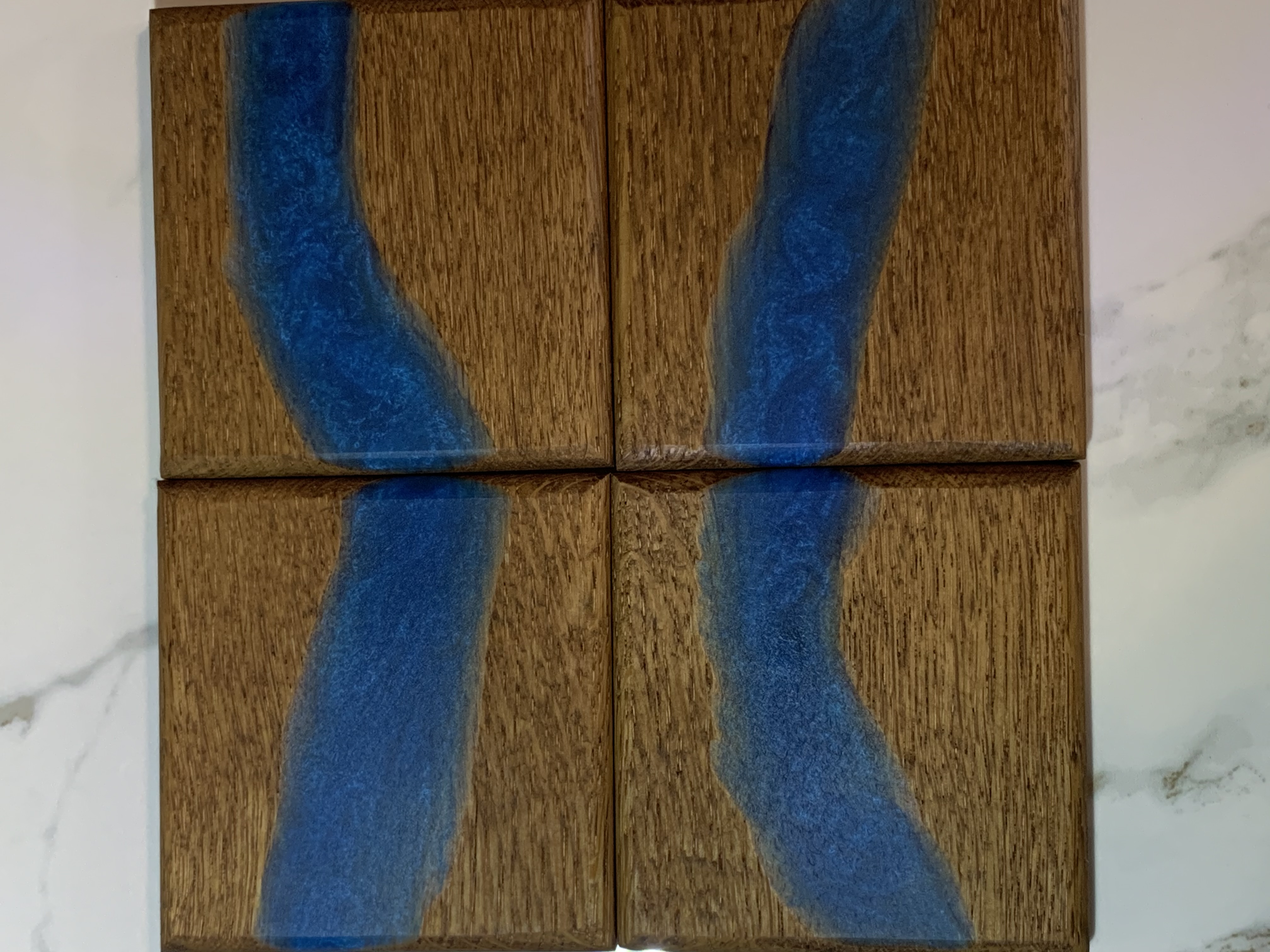 Blue - Custom Oak Wood Coasters with Resin – Image 4