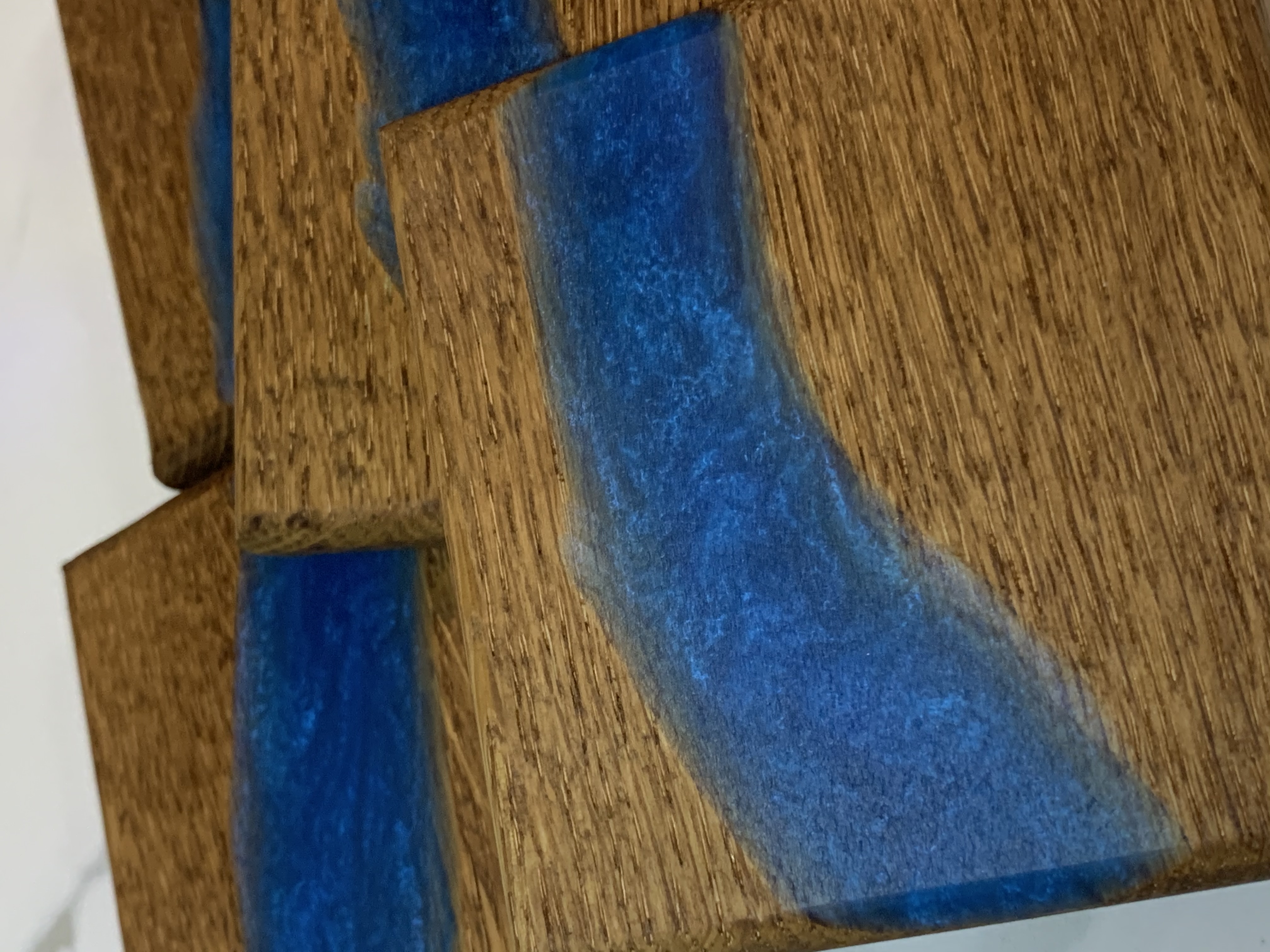 Blue - Custom Oak Wood Coasters with Resin – Image 3