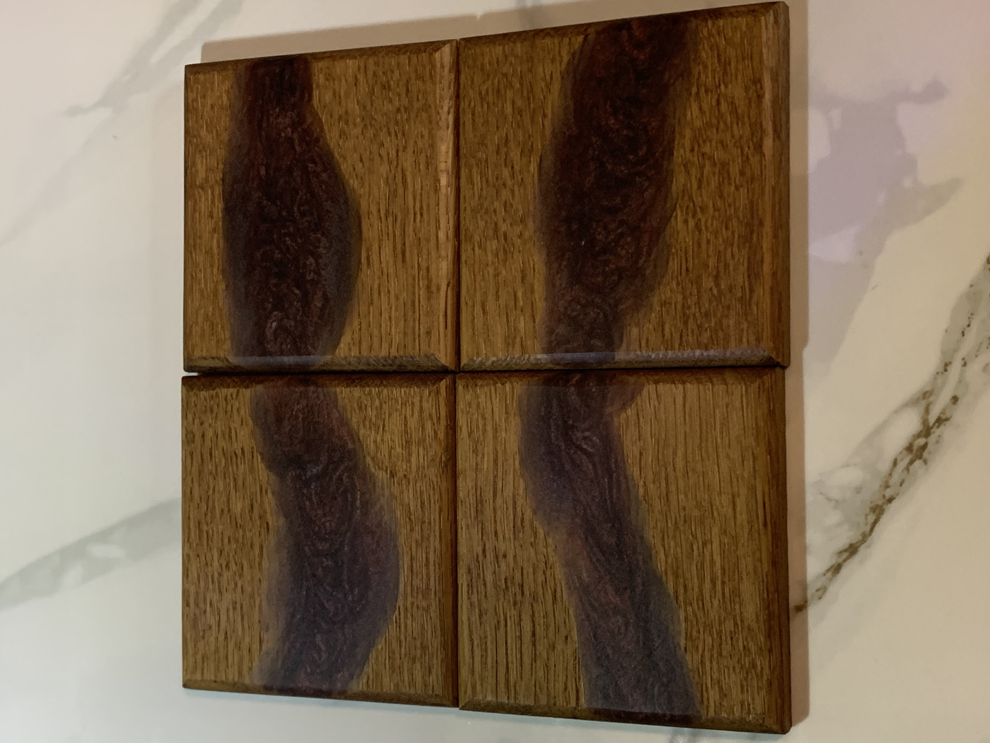 Dark Ruby - Custom Oak Wood Coasters with Resin – Image 2