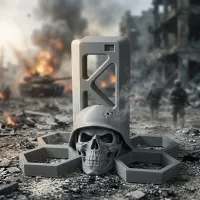War Battle Skull AR15 Rifle Stand – Image 1