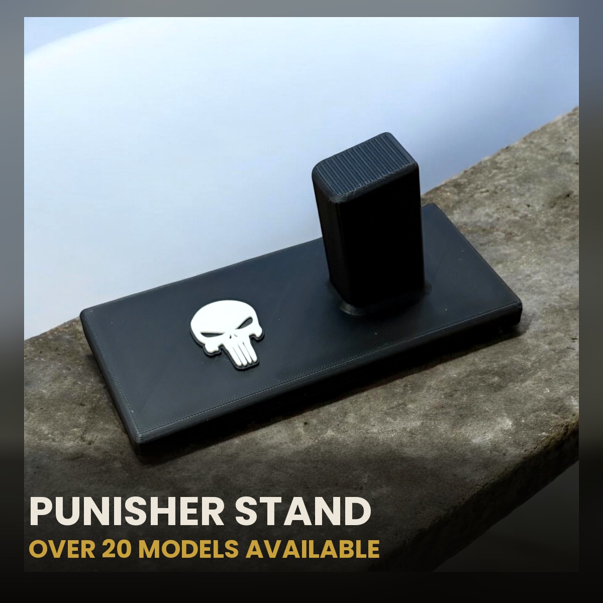 Punisher Inspired Pistol Display Stand Custom Gun Stand 20+ Models USA Made – Image 1