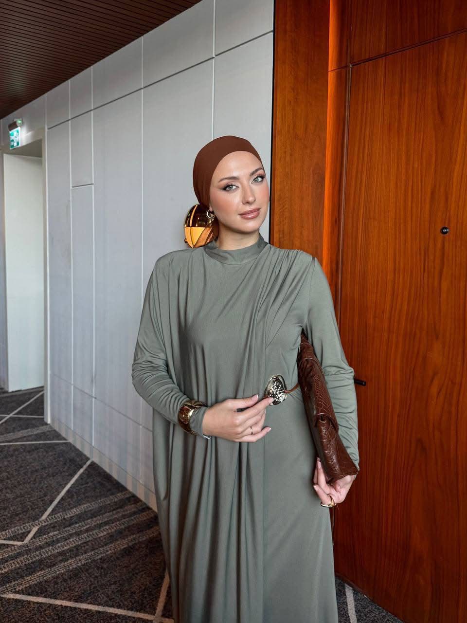 Asymmetric maxi draped dress  – Image 2