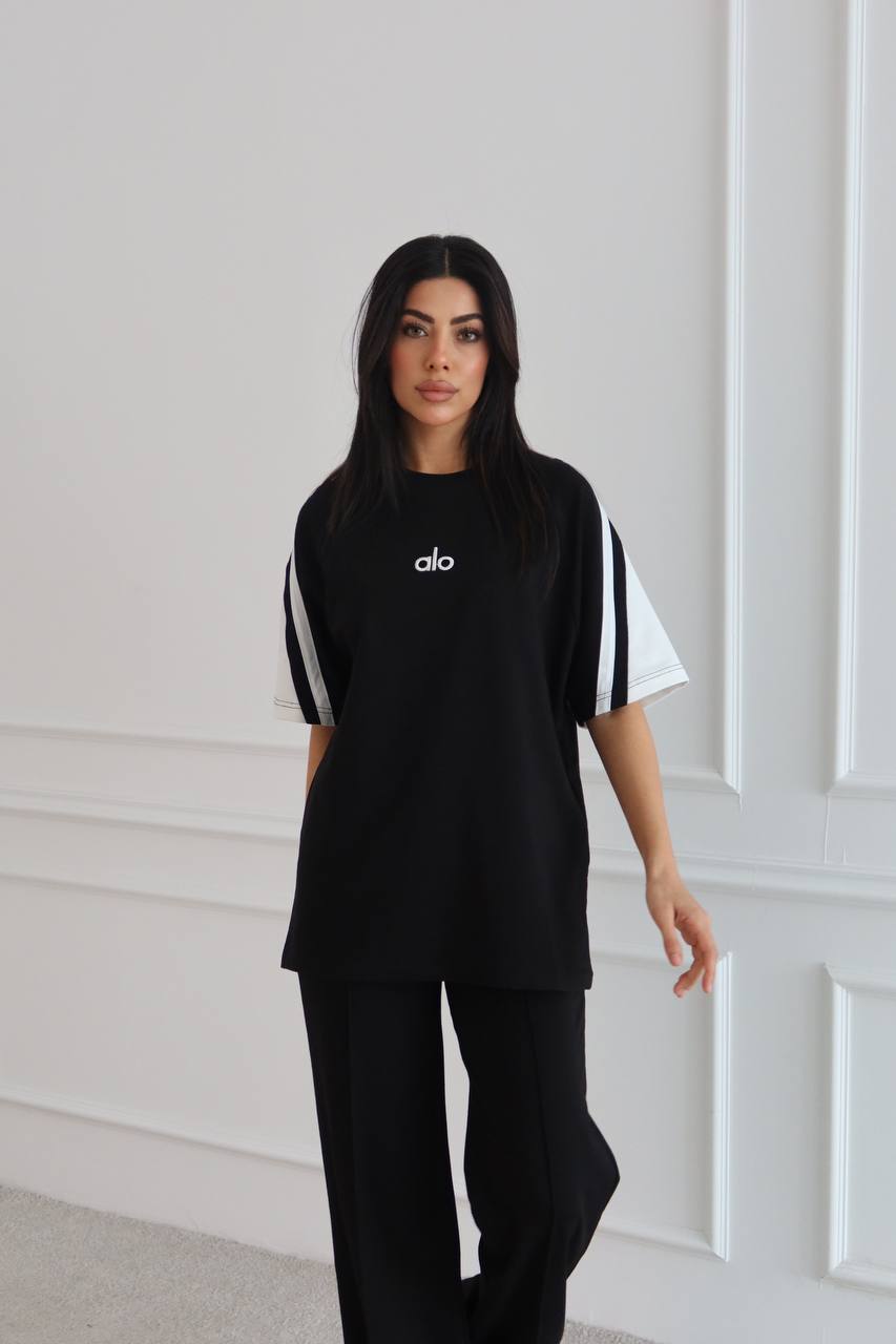 Alo colorblock co-ord set- Black – Image 3