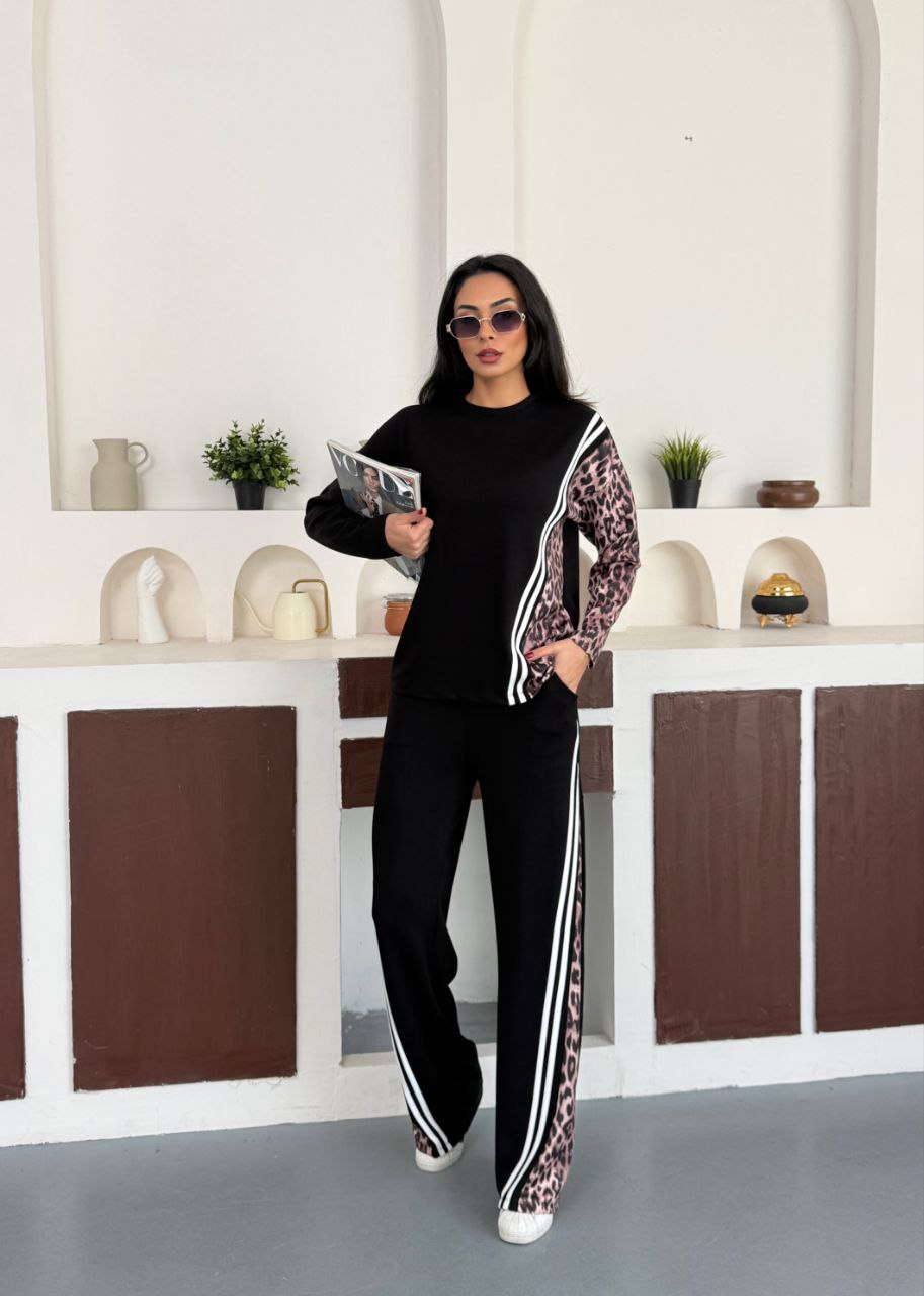 Leopard split co-ord set - Black – Image 1
