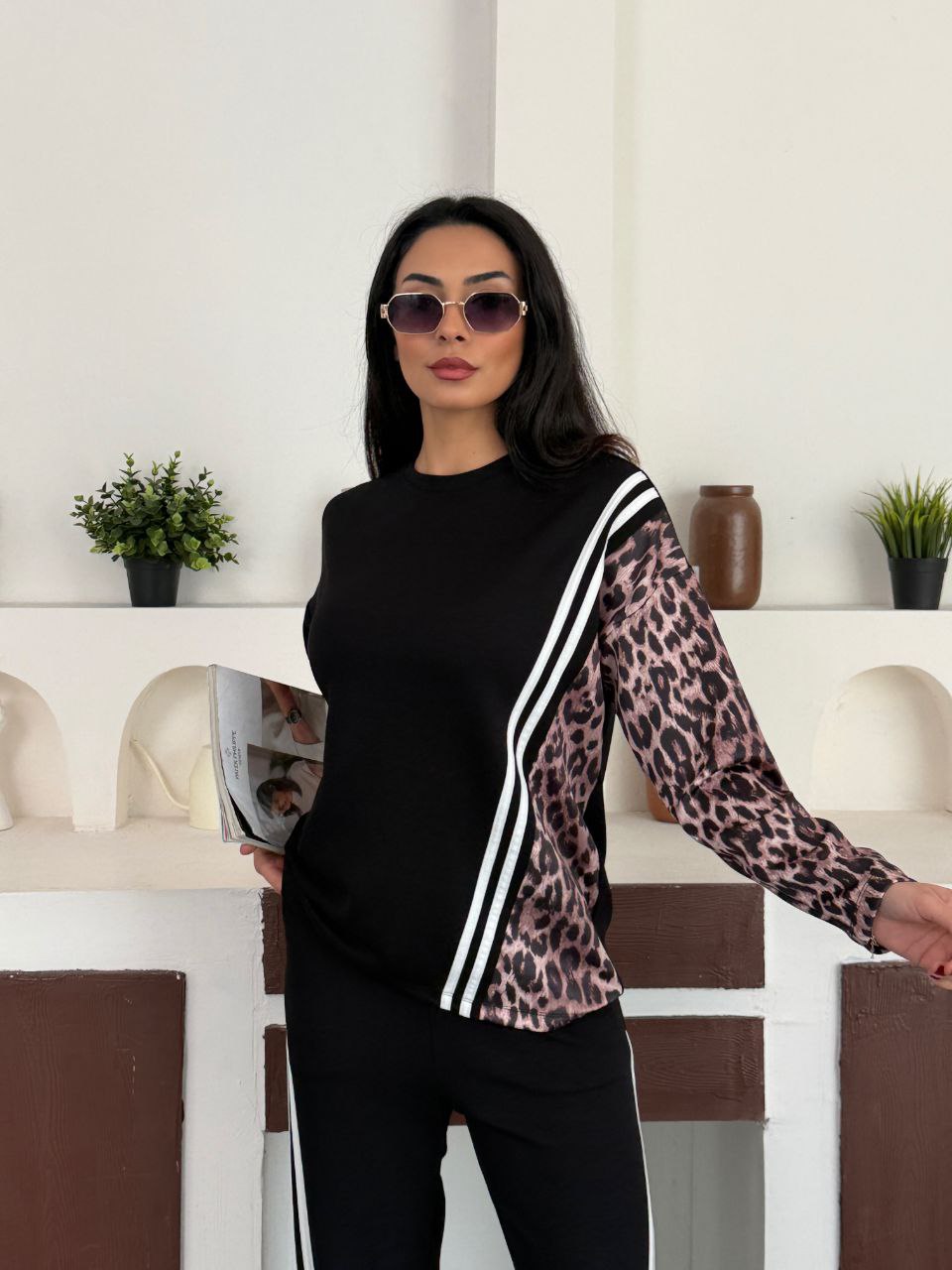 Leopard split co-ord set - Black – Image 3