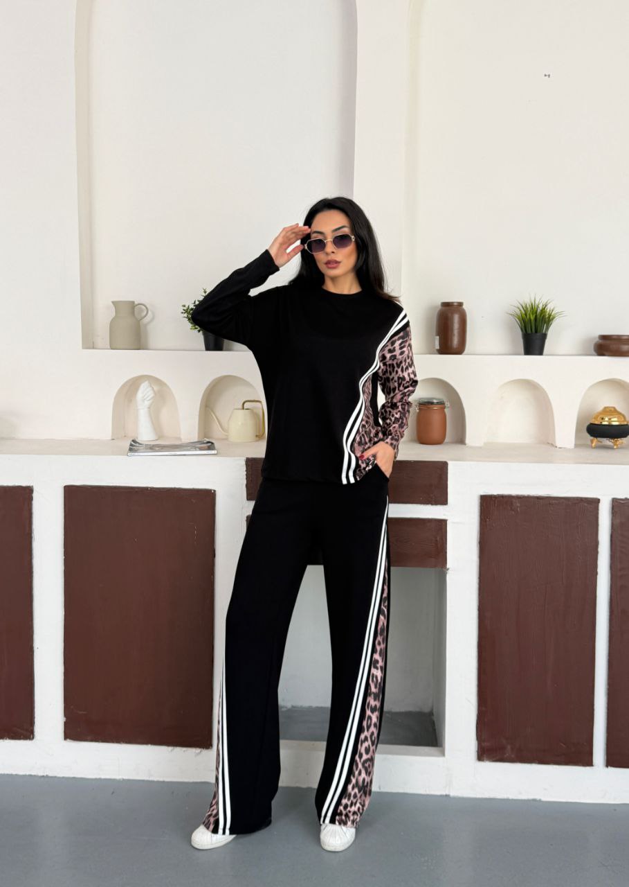 Leopard split co-ord set - Black – Image 4