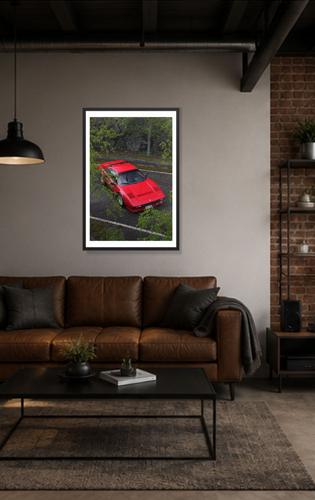Ferrari 308 GTB QV - Framed print of the Stallion (in) – Image 1