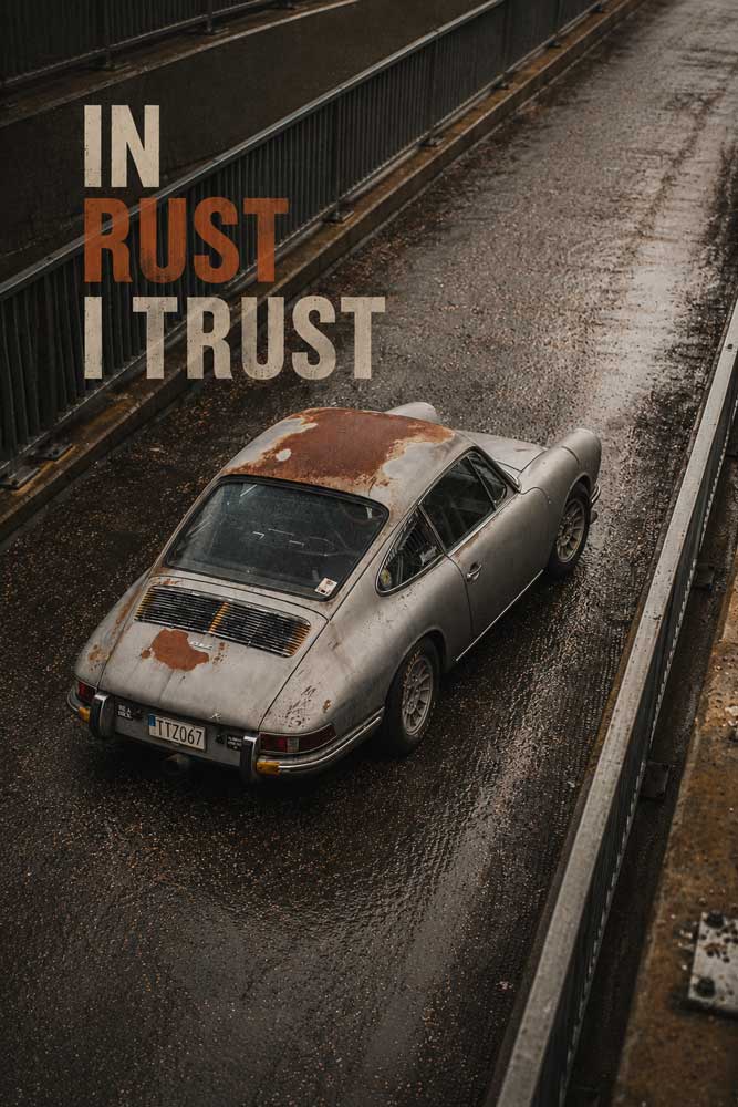 “In Rust I Trust” Porsche 912 Luggage Tag – Image 2