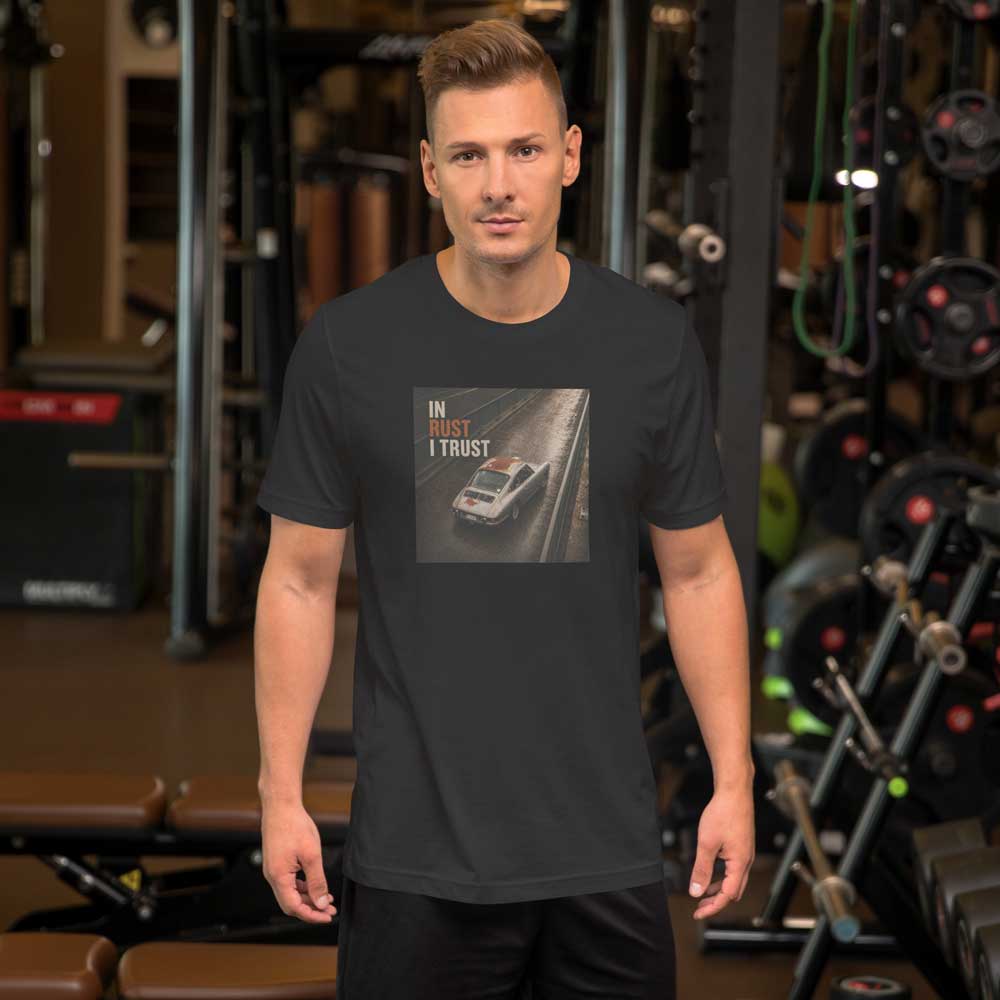 “In Rust I Trust” Porsche 912 Unisex T-Shirt – Image 3