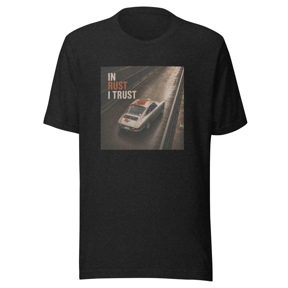 “In Rust I Trust” Porsche 912 Unisex T-Shirt – Image 9