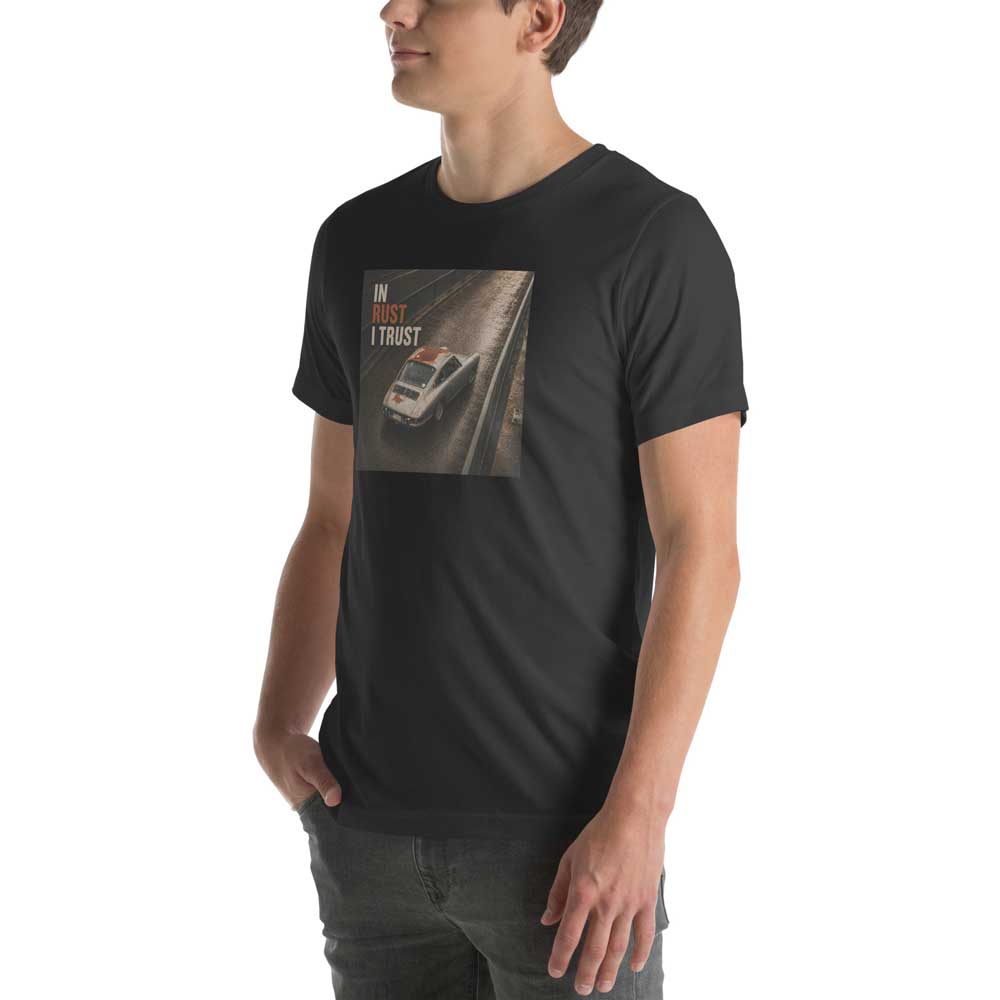 “In Rust I Trust” Porsche 912 Unisex T-Shirt – Image 5