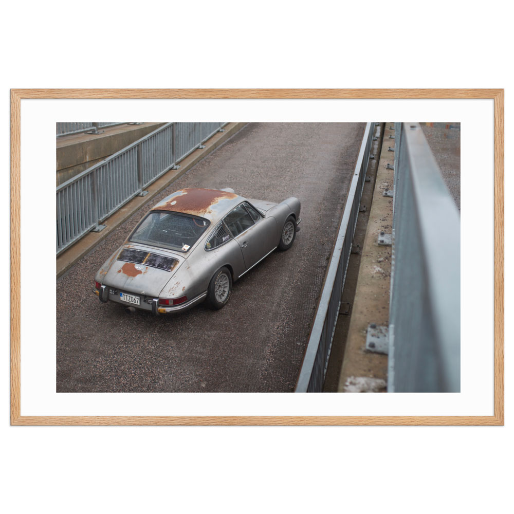 “In Rust I Trust” Porsche 912 Framed Print – Image 4