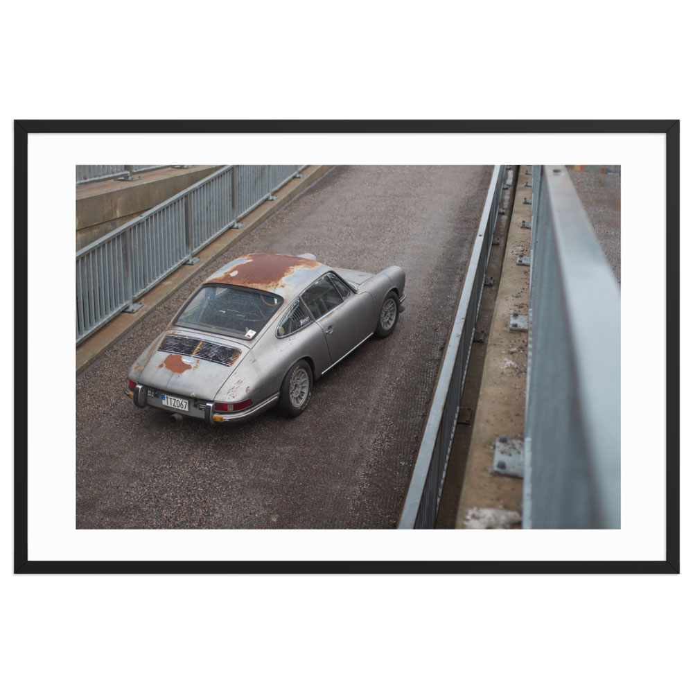 “In Rust I Trust” Porsche 912 Framed Print – Image 3