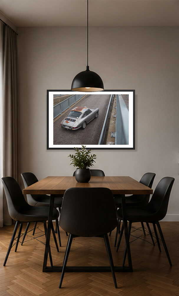 “In Rust I Trust” Porsche 912 Framed Print (in) – Image 1