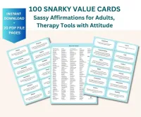 100 Snarky "Not Your Typical" Value Cards--Sassy Affirmations for Adults, Therapy Tools with Attitude – Image 1