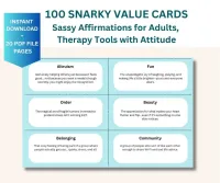 100 Snarky "Not Your Typical" Value Cards--Sassy Affirmations for Adults, Therapy Tools with Attitude – Image 3