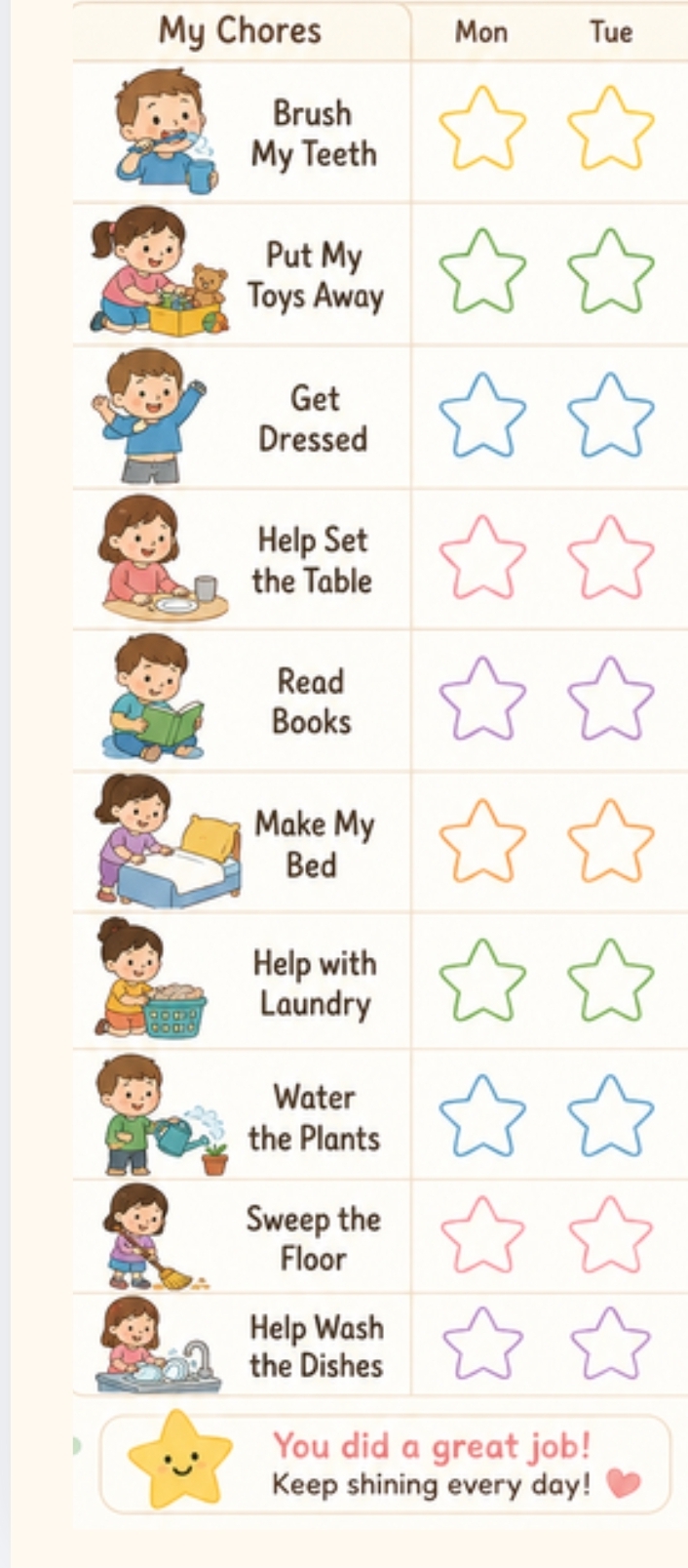 Kids Chore Chart – Image 2