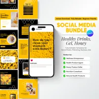 Social Media Bundle – Healthy Drinks, Gel, Honey Edition – Image 1