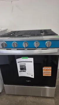Whirlpool WSGS7530RZ0 30” Smart Slide-In Gas Range Stainless Steel Air Fry Convection Stove – Image 1
