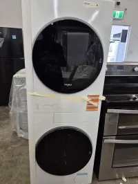 Whirlpool YWFH5424SW0 Compact Laundry Tower – Ventless Heat Pump Washer Dryer Combo, 24” White – Image 1