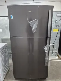Whirlpool WRT541SZHV03 21 Cu.Ft Top Freezer Fridge – Black Stainless, Ice Maker Ready – Image 1